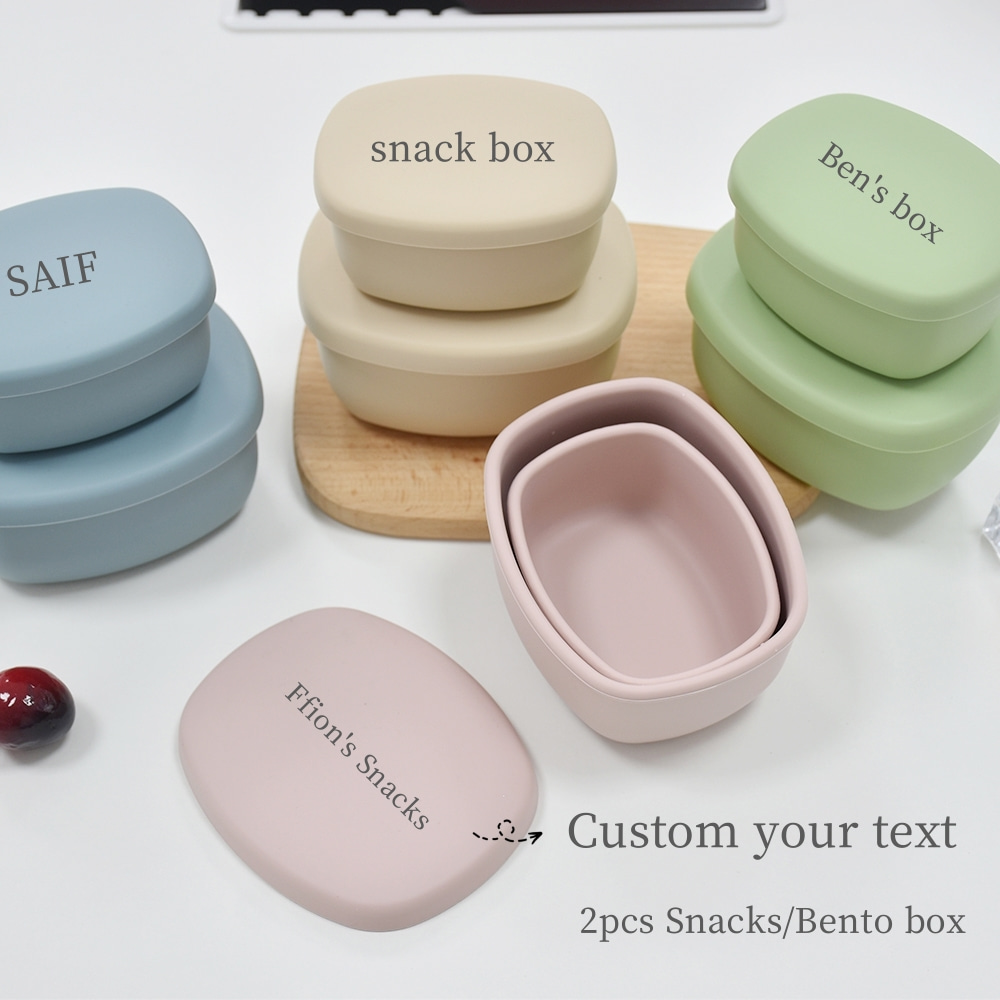 Food Snacks Name - Confezione da 2 contenitori per alimenti