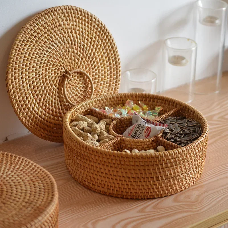 Food Snacks Basket - Scatola in Rattan Naturale a 5